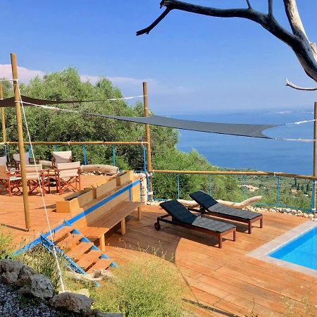 House Teigan Of Villa Intaba Breath Taking Sea Views Corfiot Riviera Corfu Island Greece With Pool Close To Ipsos Beach Pyrgi  エクステリア 写真