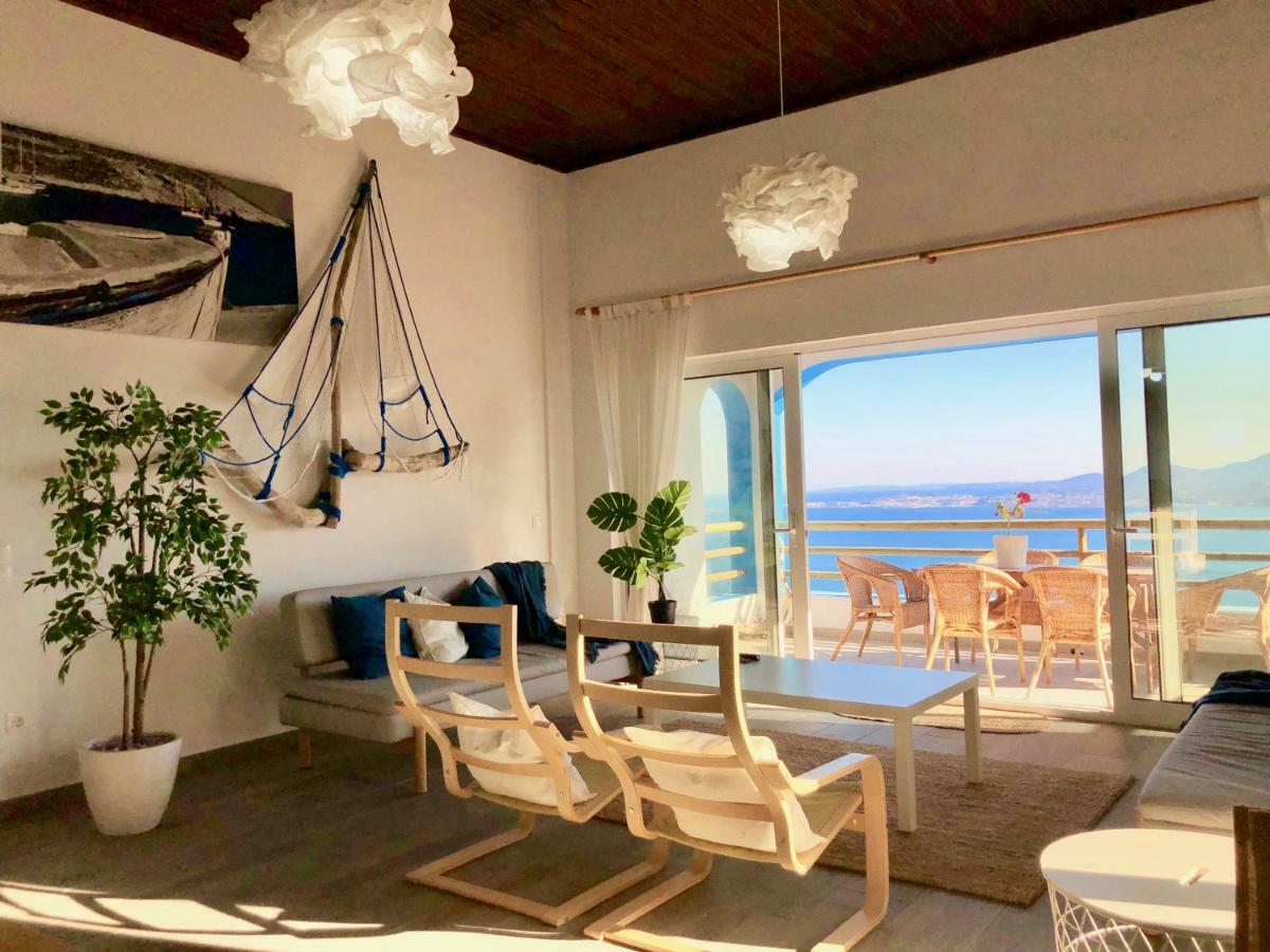 House Teigan Of Villa Intaba Breath Taking Sea Views Corfiot Riviera Corfu Island Greece With Pool Close To Ipsos Beach Pyrgi  エクステリア 写真