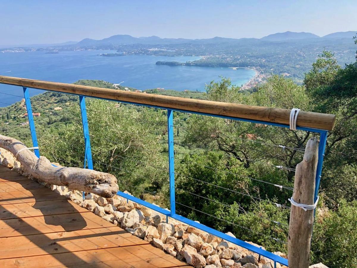 House Teigan Of Villa Intaba Breath Taking Sea Views Corfiot Riviera Corfu Island Greece With Pool Close To Ipsos Beach Pyrgi  エクステリア 写真