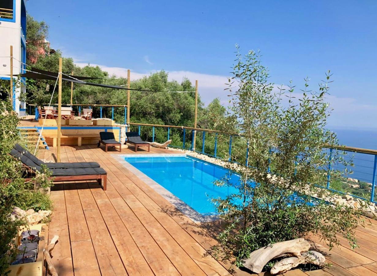 House Teigan Of Villa Intaba Breath Taking Sea Views Corfiot Riviera Corfu Island Greece With Pool Close To Ipsos Beach Pyrgi  エクステリア 写真